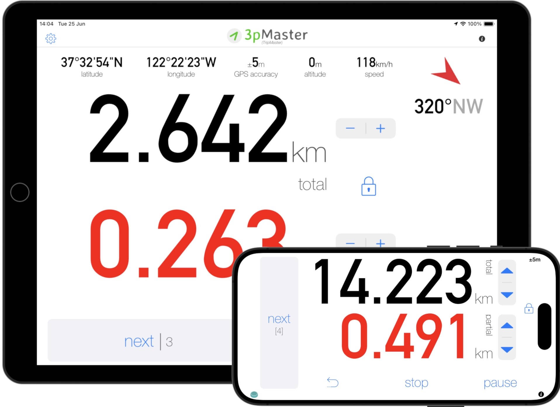 3pMaster - Tripmaster Odometer App for Off-Road for iPad and iPhone