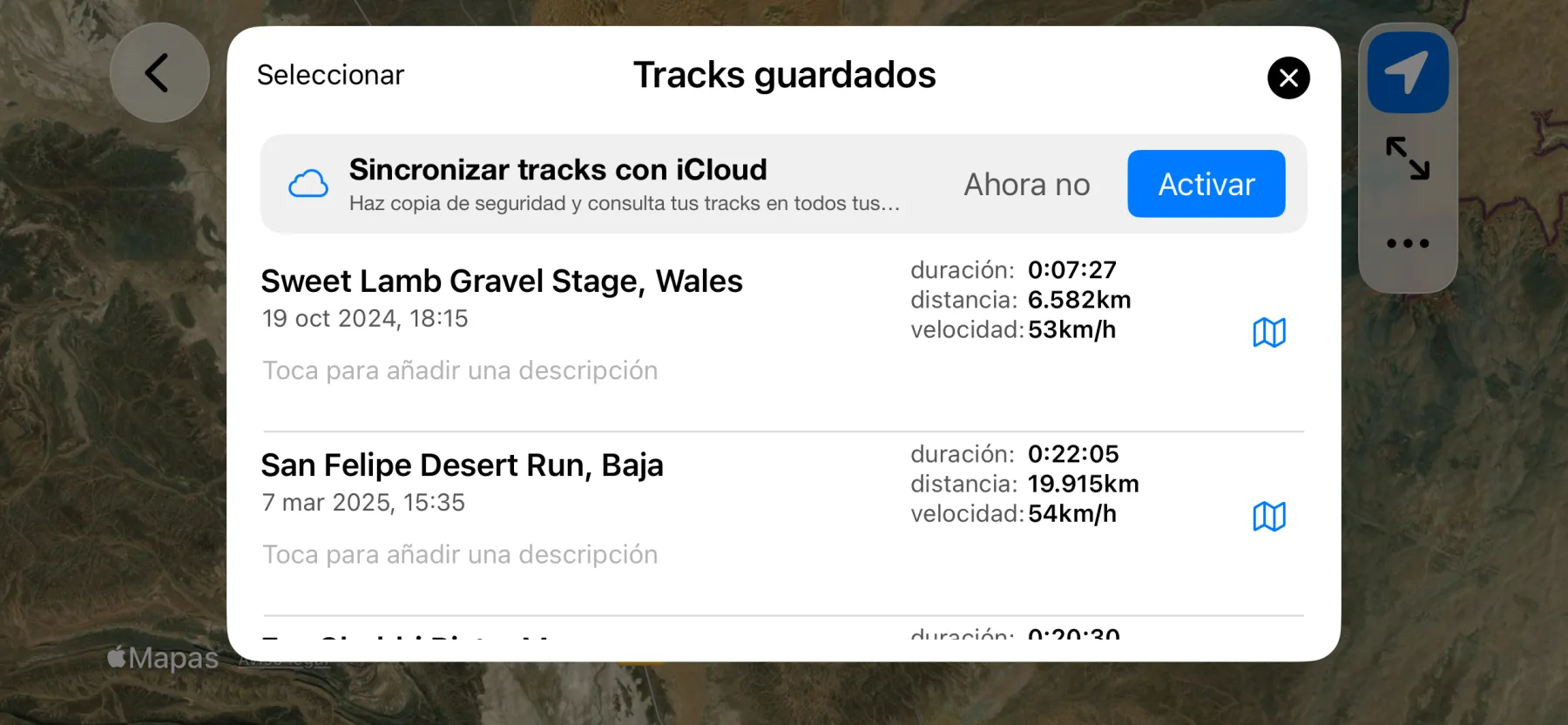 3pMaster saved tracks list on iPhone with iCloud sync and automatic track names