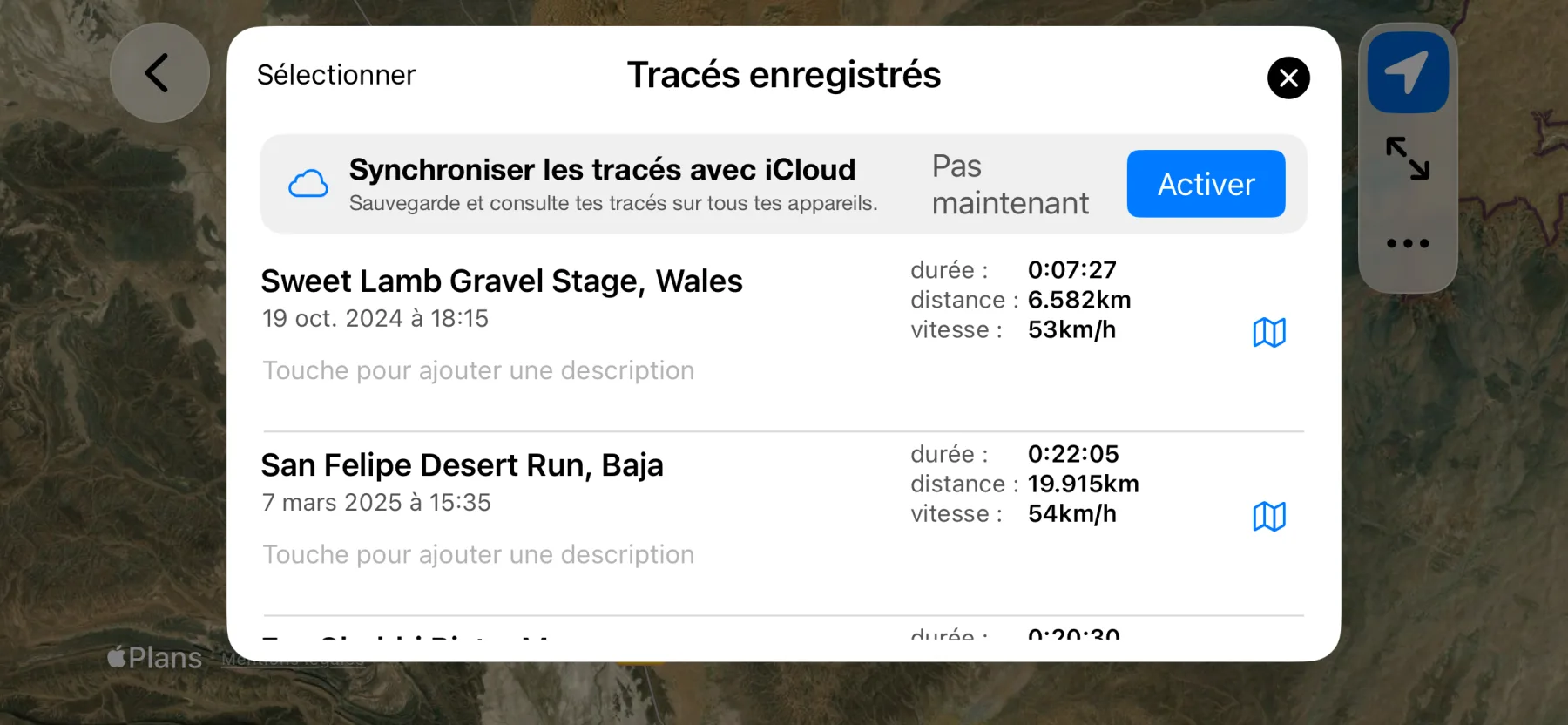 3pMaster saved tracks list on iPhone with iCloud sync and automatic track names