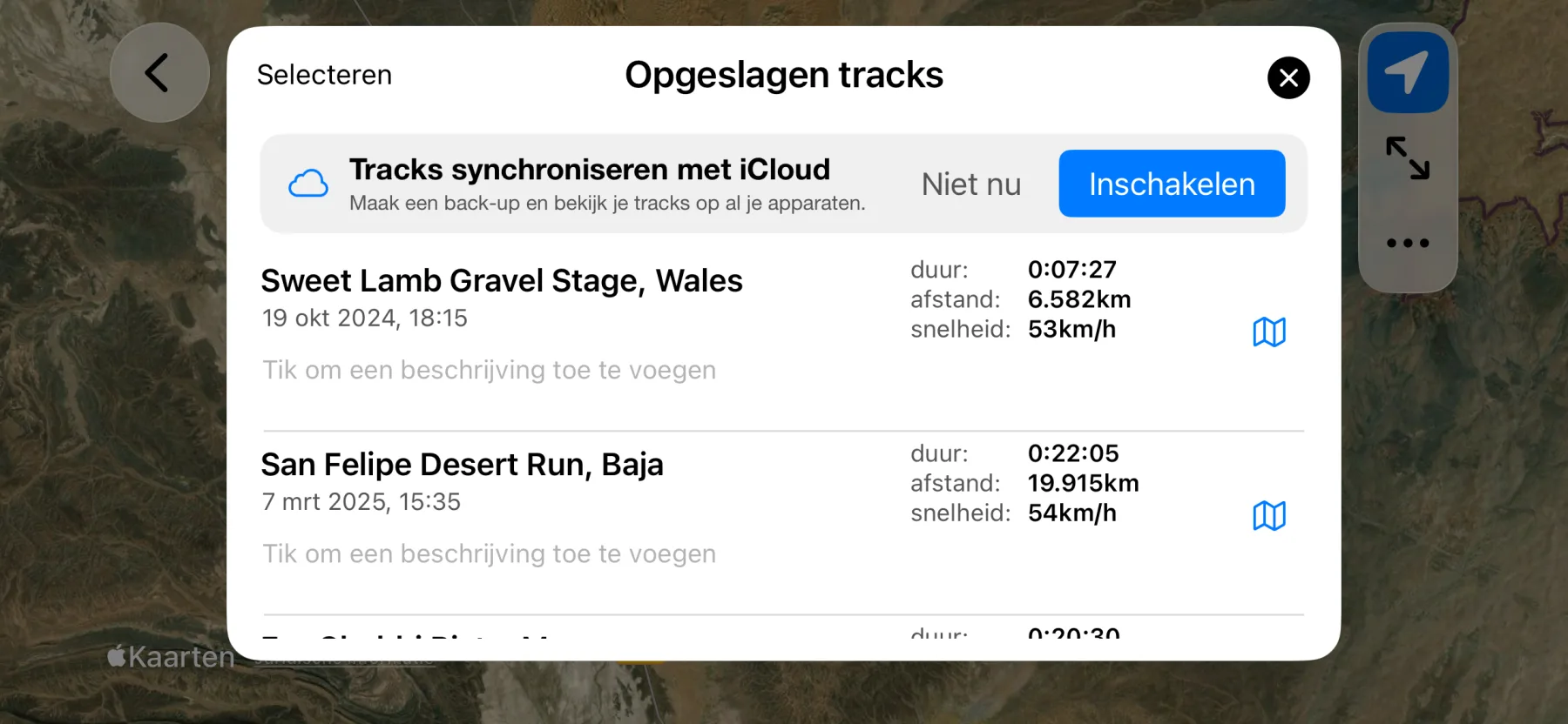 3pMaster saved tracks list on iPhone with iCloud sync and automatic track names